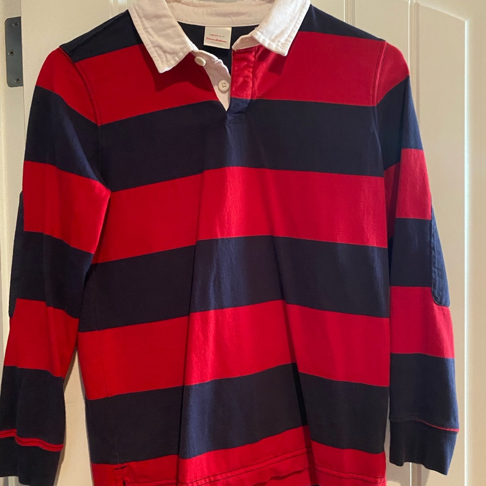 Hanna Andersson Red and Navy Rugby Shirt